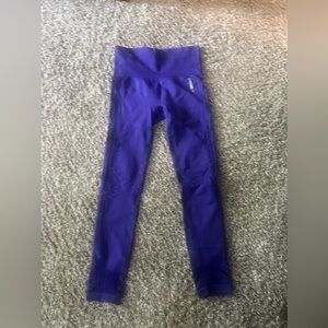 Gymshark Purple Energy Seamless Leggings Eyelet Detail Cropped Womens Sz S